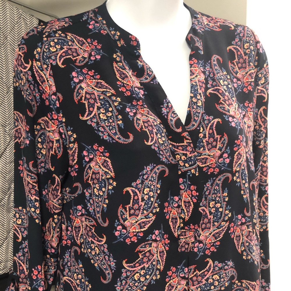 The Limited // Blue & Pink Paisley Blouse
